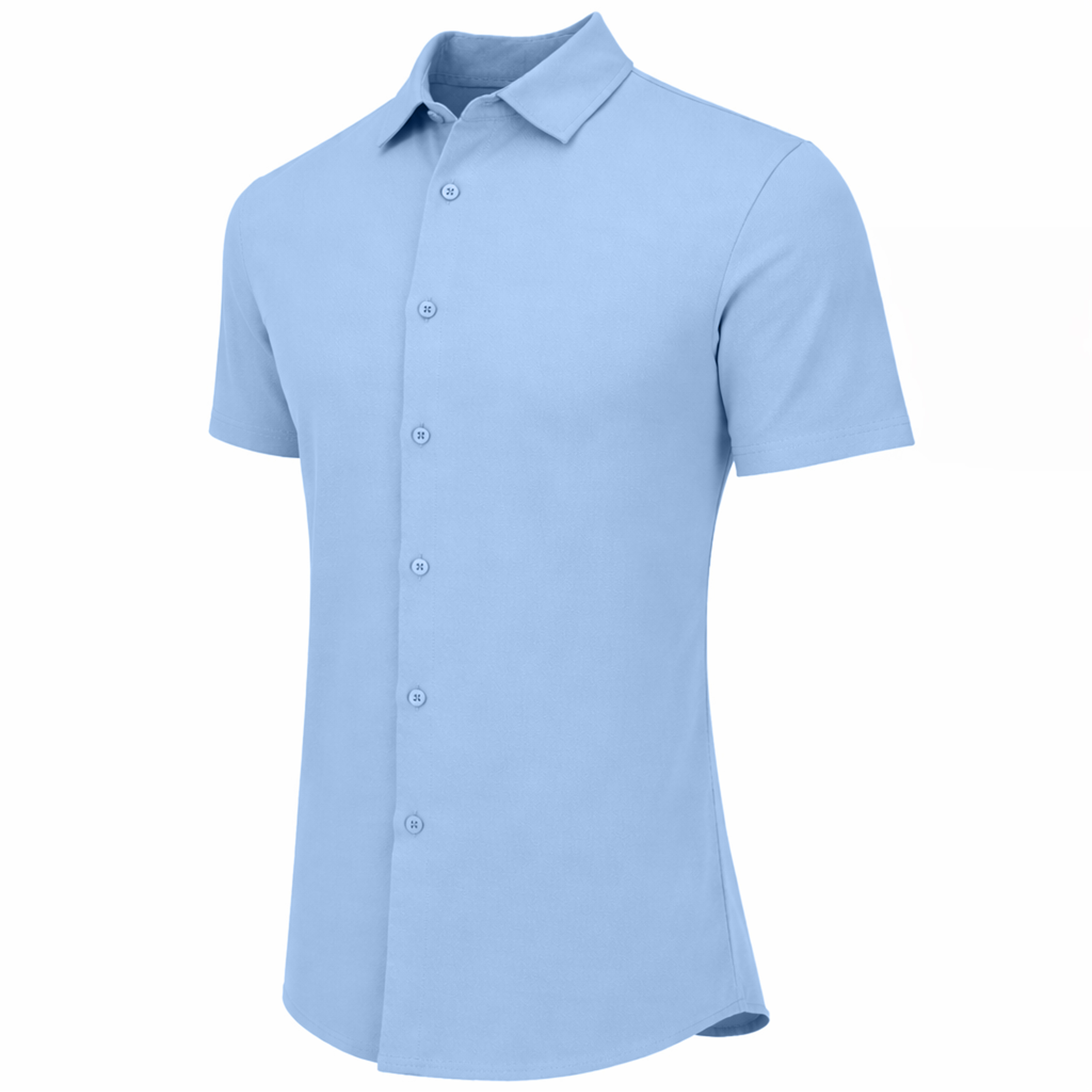 Mens S/S Knit Button Down Shirt - Gallery 20