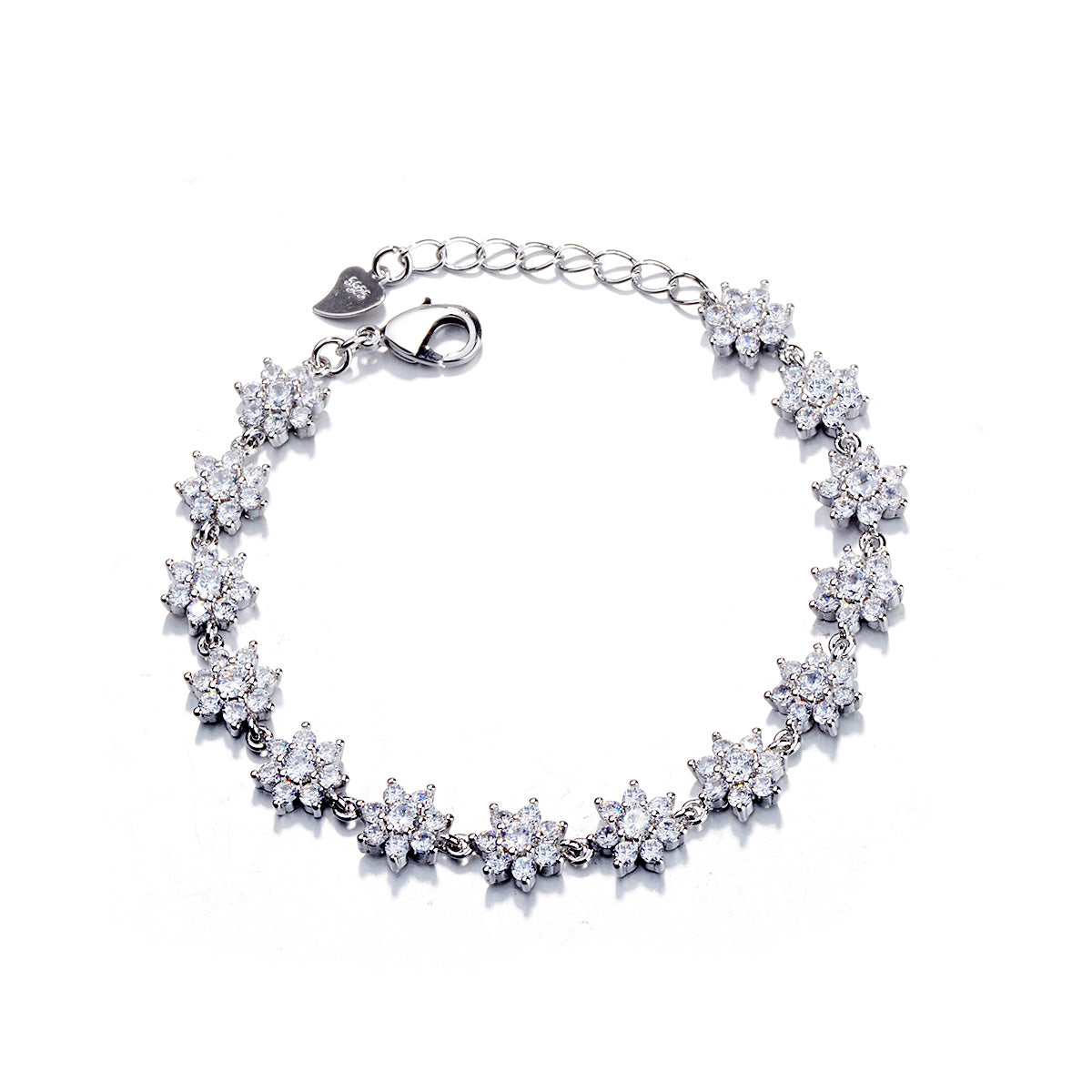 Genuine Crystal Flower Bracelet - Gallery 3