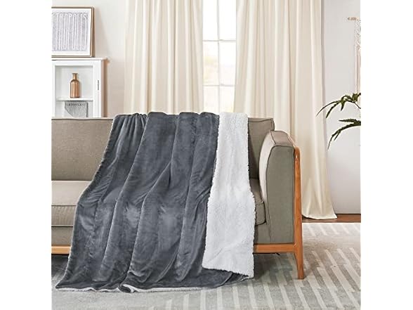NICETOWN Sherpa Fleece Reversible Blankets Twin