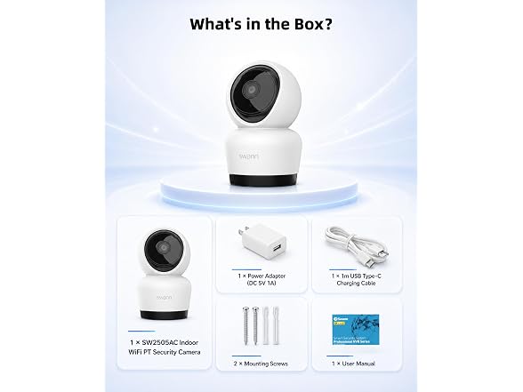 Swann 3K Indoor Pan Tilt WiFi Camera (1 or 2 Pack)