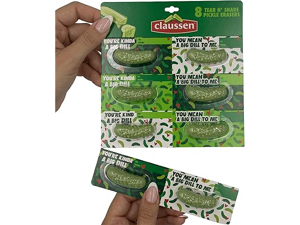 Claussen Tear & Share 48 Pack Pickle Eraser