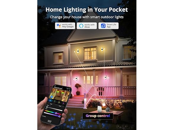SMAVISTA Smart RGBCW Outdoor Wall Lights