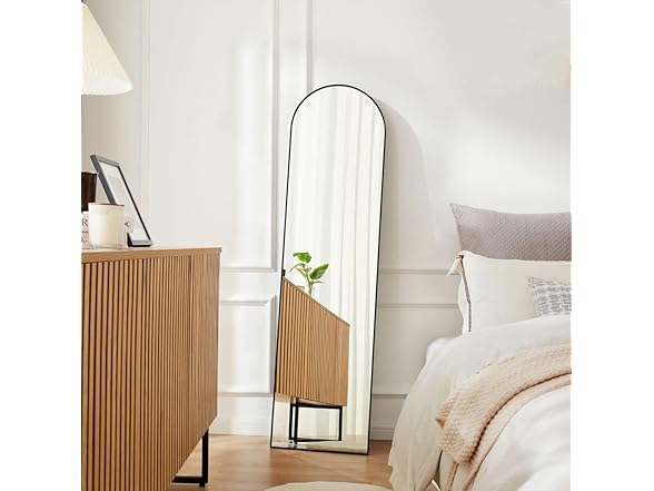 Homee Arched Full Length Mirror, 59"x 16" Black