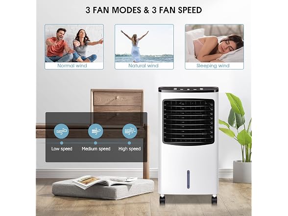 PETSITE Portable Evaporative Air Cooler, 3-in-1 Oscillation