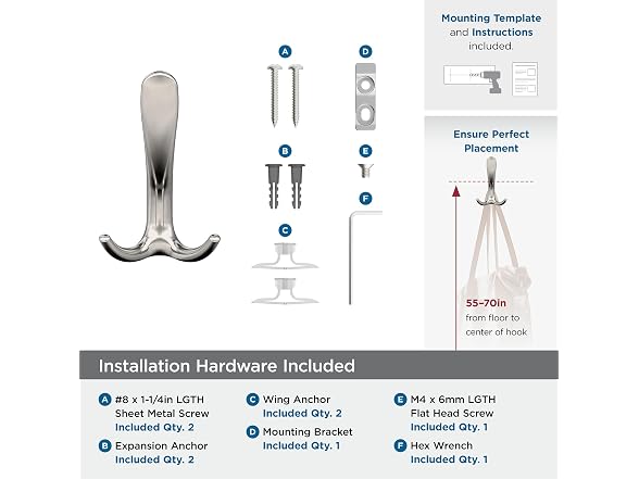 Amerock Finesse Triple Prong Polished Nickel Wall-Mounted Hook