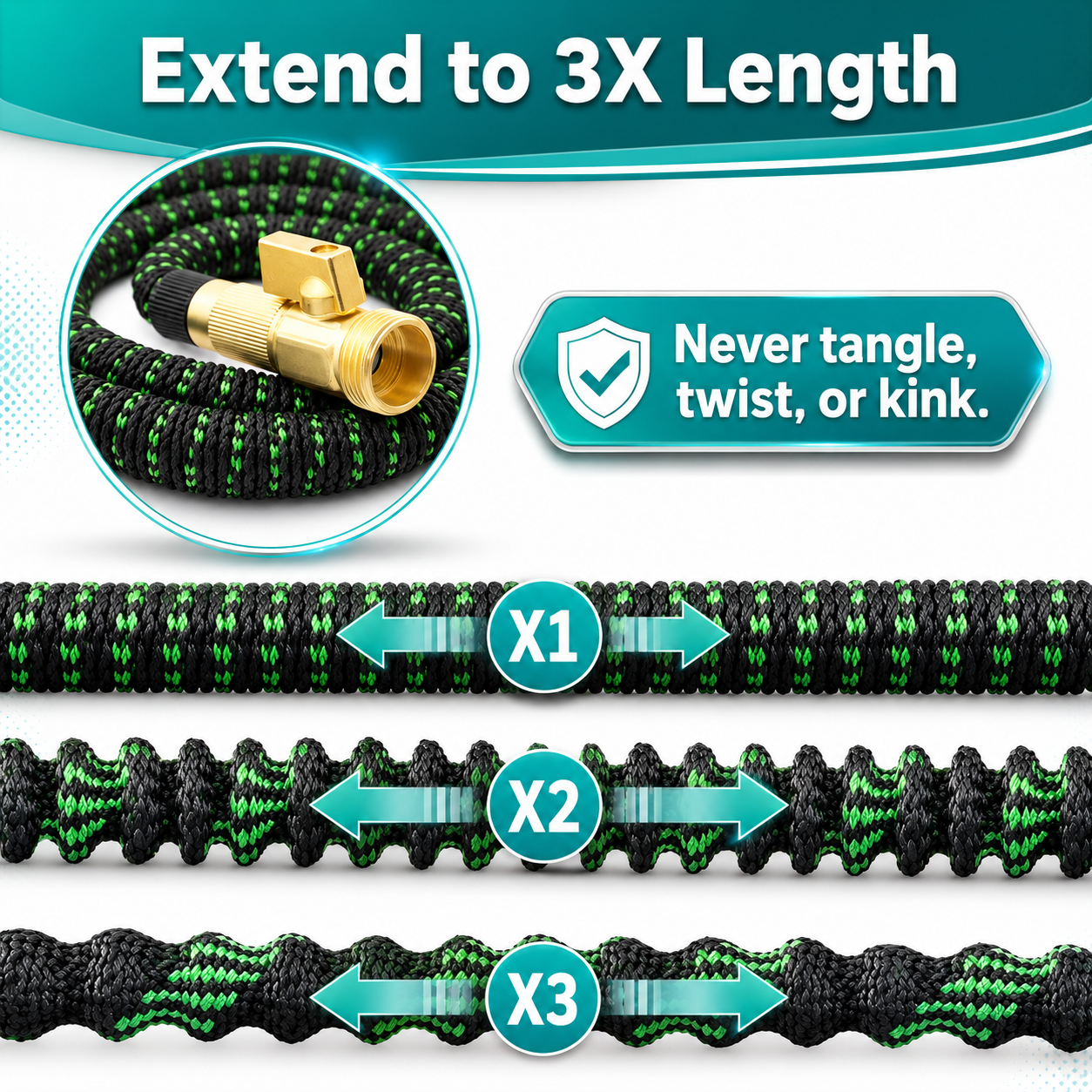 100ft Expandable Garden Hose w/ Nozzle - Gallery 10