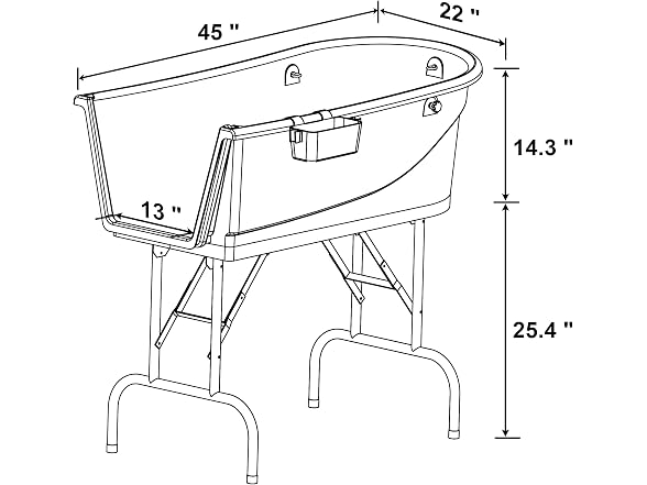 SHELANDY 45" Pet Grooming Bathtub Dog Wash S