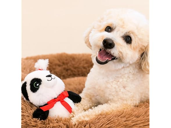 Holiday Baby Panda Plush Crinkle Dog Chew Toy