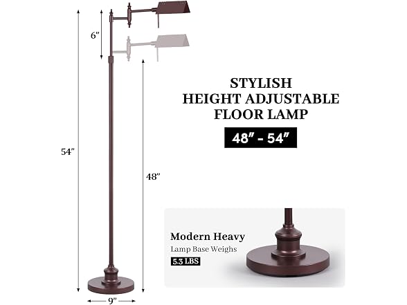 Bairth Oil-Rubbed Bronze Reading Floor Lamp