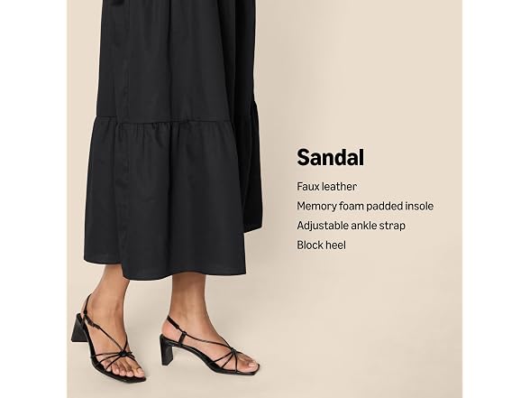 Amazon Essentials Women Strappy Block Heel Strap