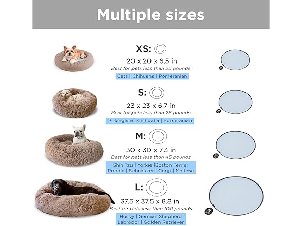 PEPPY BUDDIES  Calming Donut Dog Bed