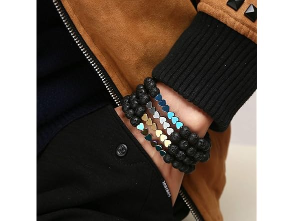 Sevenstone Black Lava Rock Bracelet