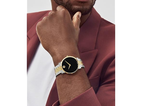 Movado Museum Classic Black Dial Two-tone Men's