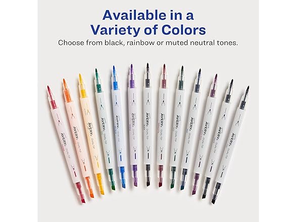 AVERY Dual Tip Markers - Fine Tip and Chisel Tip 3Pk