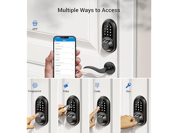 Veise RZ07 Smart Lock, Fingerprint Door Lock