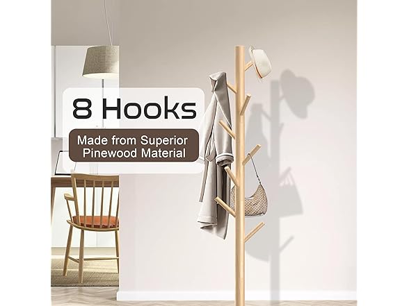 Wooden Coat Rack Stand