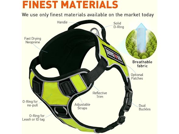 Dogline Quest No-Pull Dog Harness with 3 Rub