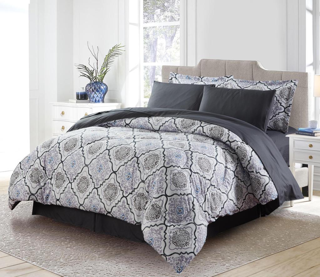 Bibb Home 8 Pc Down Alternative Comforter Sets - Gallery 9
