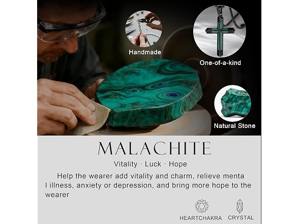 Malachite Cross Necklace