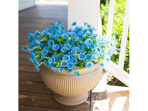 HyeFlora Blue Artificial Flowers 12 Bundles