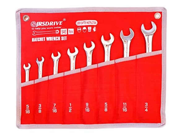 JRSDRIVE E-2257-08S 8pc Ratcheting Wrench Set