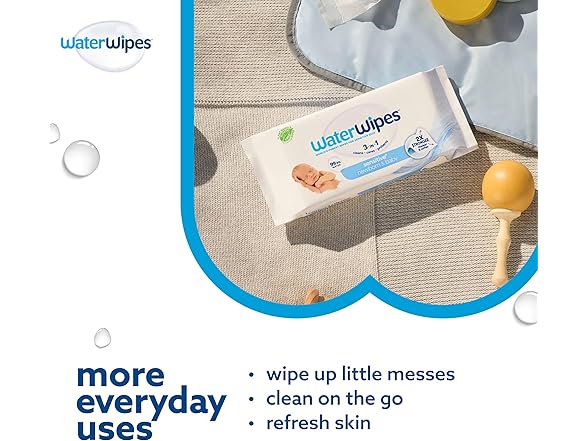 WaterWipes Sensitive Newborn Wipes 60ct