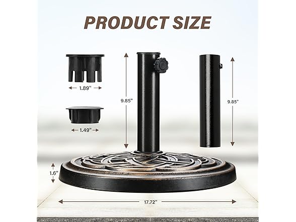 Simple Deluxe HealSmart 24.2 lbs Heavy Duty Umbrella Base