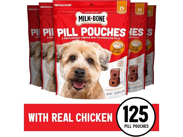 5PK Milk-Bone Pill Pouches Dog Treats With R