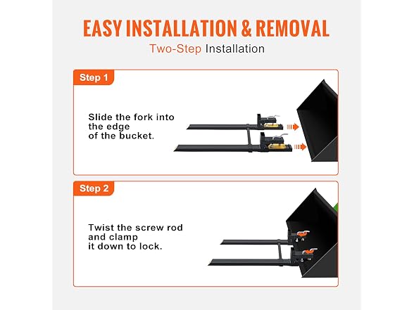 Pallet Forks, 4000 lbs Clamp on Pallet Forks