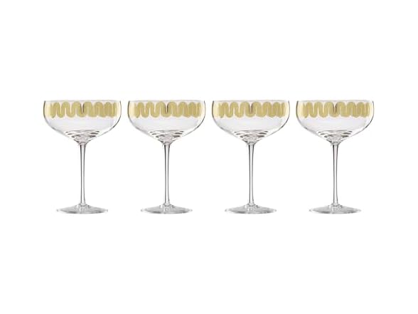 Cambridge Gold Decal Coupe Glasses, Set Of 4