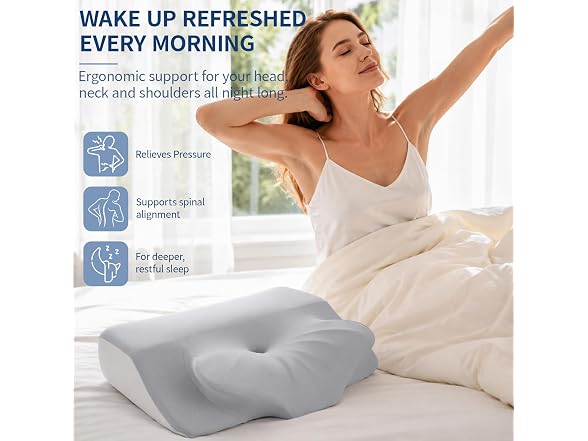 LeMotech Dual-Sided Cervical Neck Pillow