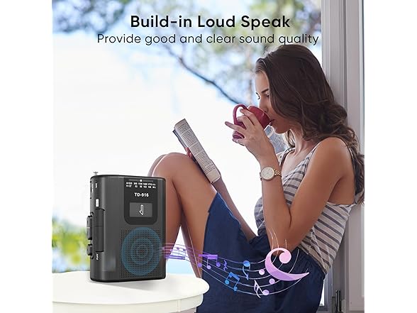 FIOLEES Portable Cassette Player w/Radio