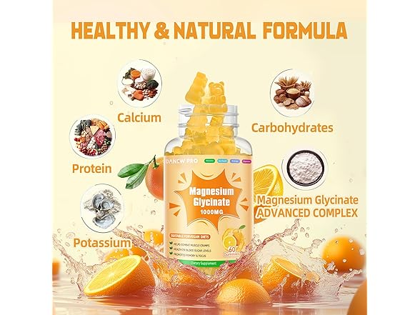 Magnesium Glycinate Gummies 60 Orange Gummies