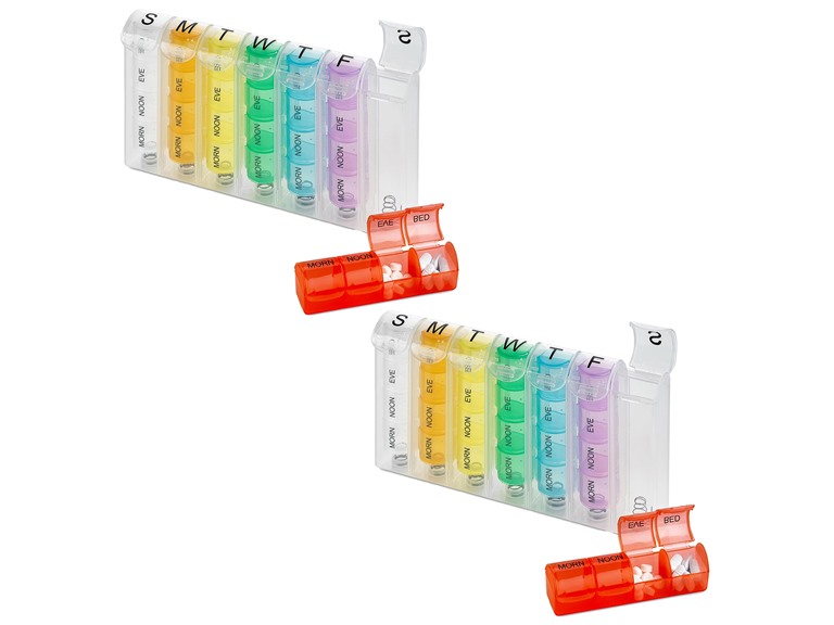 TheraRx 4 Times Daily Pill Organizer 2 Pack