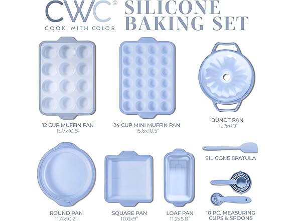 COOK WITH COLOR 17Pc Silicone Baking Set