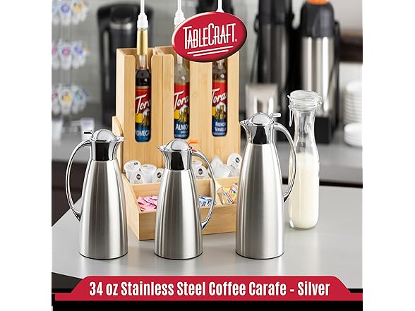 TableCraft 34oz (1L) Stainless Steel Coffee Carafe