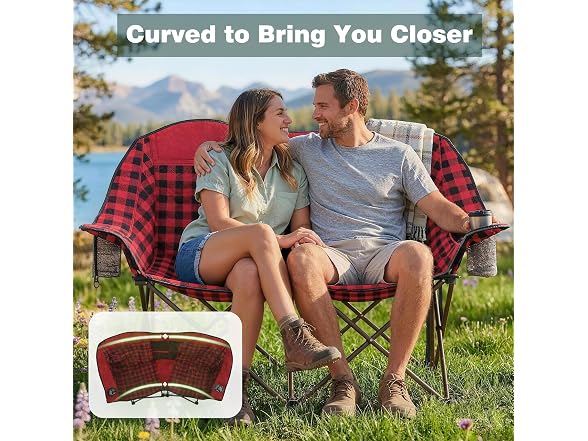 SUNNYFEEL Red Loveseat Camping Chair