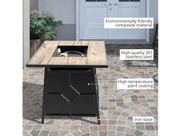 OTSUN 28'' Propane Fire Pit Table for Patio Outdoor
