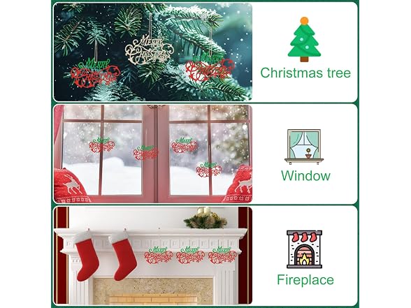 Tofficu 40pcs Merry Christmas Wooden