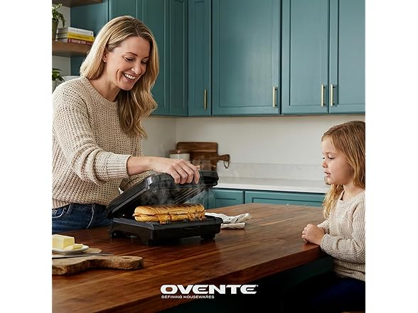 OVENTE 2-Serving Electric Indoor Grill & Panini Press 