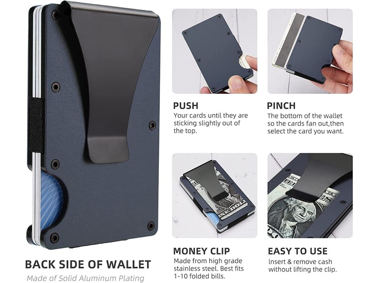 MFD SG-CardHolder-Blue RFID Blocking Slim Money Clip Blue