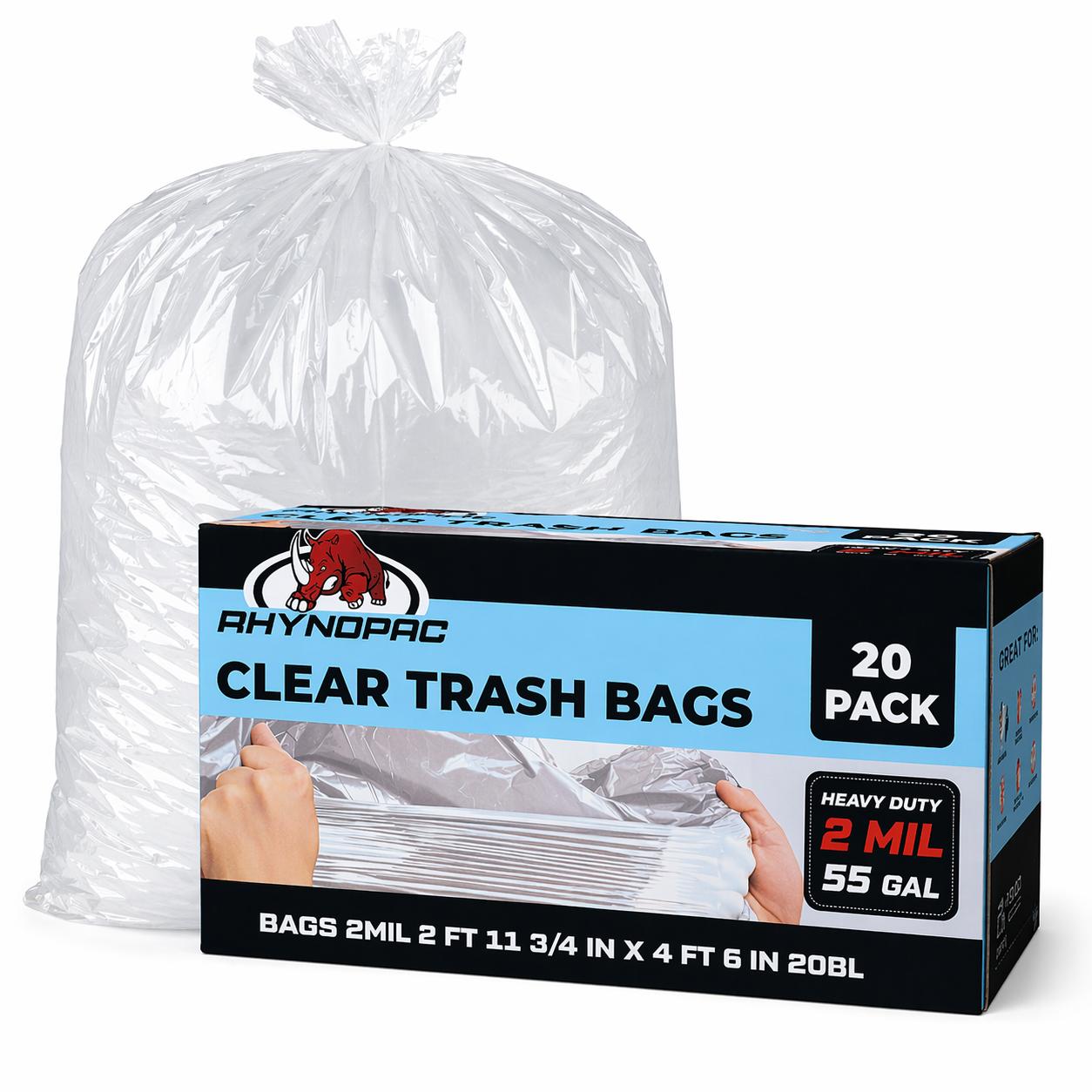 55 Gallon 2 Mil Clear Trash Bags - Gallery 11