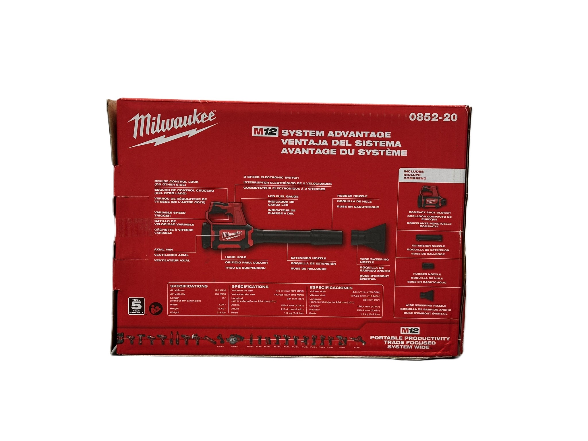 Milwaukee 0852-20 M12 Compact Spot Blower - Gallery 6