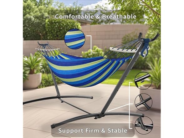 ANAGOO AN-DC-Wideblue Double Hammock with stand for