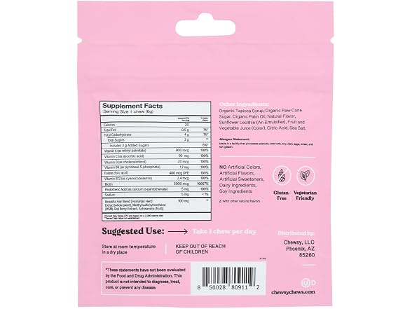 Chewsy Chews Beautiful Hair Soft Chews 6 Ct