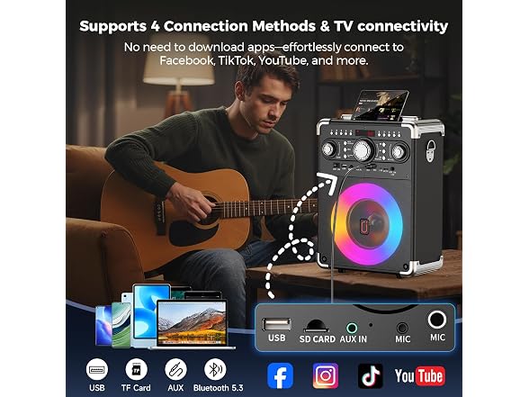 HWWR Bluetooth Karaoke Machine