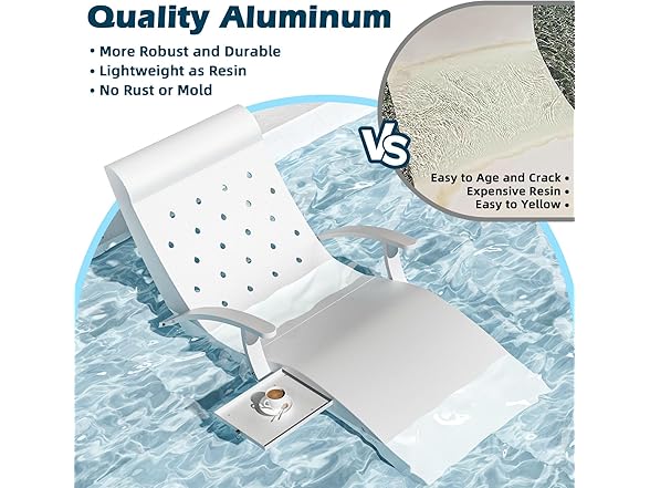 Sun Tanning Lounge Chair with Tray & Towel Ledge