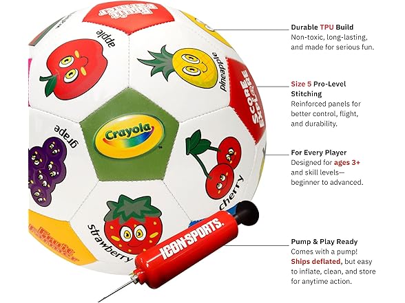 Crayola Official Soccer Ball Fruits Size 5