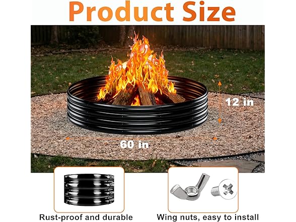 IBGUC Large Fire Pit for Outside