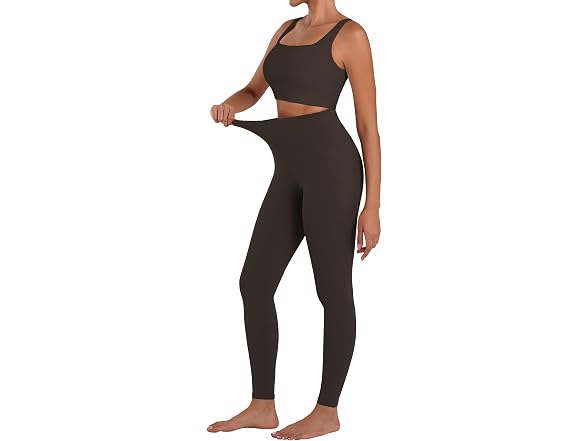 Sunzel Womens Leggings 28in M Brown W/Pockets